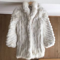 総丈80 希少カラー ライトグレー 肉厚◎ ブルーフォックス 染め リアル 