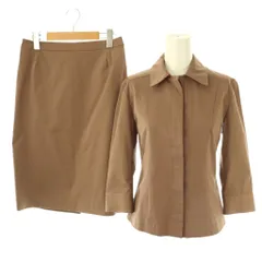 アンタイトル UNTITLED 七分袖 ジャケット スカート セットアップ 上下 スーツ 1 3 茶 ブラウン /AT ■OS
