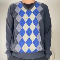 香港製 MADE IN HONG KONG Pringle of Scotland アーガイル サマーニット Vネックセーター Lサイズのサムネイル