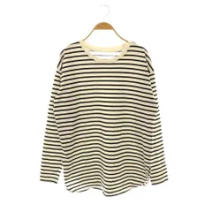 シップス SHIPS エニィ any 25SS ラウンドヘム ロングスリーブ ワイド TEE カットソー F オフホワイト ブラック /DF ■OS