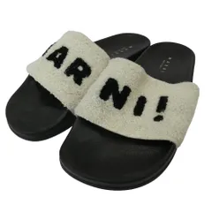 MARNI マルニ ロゴ ボア シャワーサンダル スライド ブラック系 ホワイト系 42【中古】のサムネイル