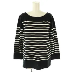 マカフィー MACPHEE トゥモローランド ボーダーニット カットソー 九分袖 S ブラック /HK ■OS