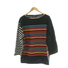 ルミノア Leminor バスクシャツ F 黒 ブラック ボーダー マルチカラー ボートネック 七分袖 /AG ■OS