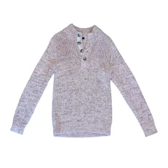 23区 HOMME ハーフジップリブニット セーター ピンク 46 ハーフボタン ハイネックニットセーター 美品 中古 T限 / 14869 HMのサムネイル