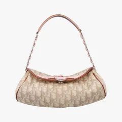 クリスチャンディオールChristian Diorロマンティック ハート トロッター ベージュ×ブラウン×ピンク PVCコーティングキャンバスxレザー 09-RU-0037