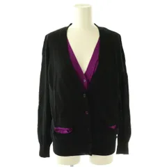 ポールスミス ブラック Paul Smith BLACK フェイクレイヤードカーディガン ニット M ブラック パープル /DF ■OS