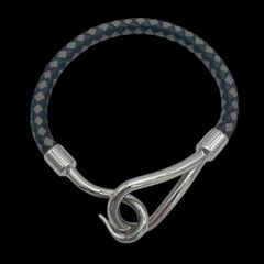HERMES ジャンボ レザー編み込みブレスレット グレー aq11741 - メルカリ