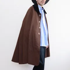 大正ロマン〜昭和モダン ウールマント ビロード衿付き｜希少カラー ジャパンヴィンテージ
