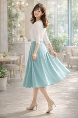 新品未使用 FOXEY 38 フレアスカート フォクシー アクアマリーン