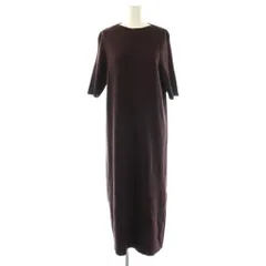 トゥモローランド TOMORROWLAND ウール混 半袖ワンピース ロング F バーガンディー /DF ■OS