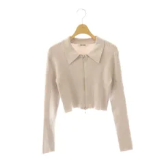 ココディール COCO DEAL 24SS ラメ襟付きジップカーディガン ニット 2 ピンク /DF ■OS