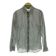 アニエスベー agnes b. 総柄シャツ 長袖 36 マルチカラー 白 ホワイト 黒 ブラック /SS ■OS