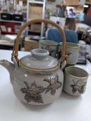 陶器製 茶器セット 急須 湯呑み2客 巾着袋付き - メルカリ
