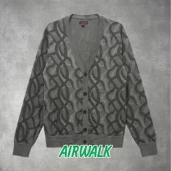 AIRWALK 総柄 カーディガン グレー L ニット スケーター ストリート 人気 0-77-973