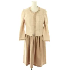 ルイルエブティック RUIRUE BOUTIQUE セットアップ ティアードジャケット ワンピース 膝丈 S ベージュ /HK ■OS