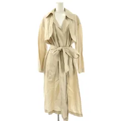 ミラオーウェン Mila Owen リネン混後ろベンツガウントレンチコート S アイボリー ベージュ 長袖 テーラードカラー ウエストベルト /OK ■OS