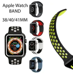 アップルウォッチ バンド apple watch バンド 38mm 40mm 41mm apple watch バンド 白 スポーツ series SE ultra 11 10 9 8 7 6 交換 ベルト シリコン 赤 黒 黄 青 メッシュ