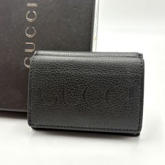 美品　GUCCI キーケース　6連　ブラック　現行 771156・0416 ロゴ GUCCI（グッチ） キーケース 6連 メンズ レディース ロゴ キーホルダー
