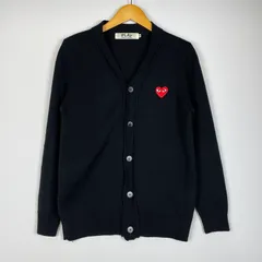 【中古品】 PLAY COMME DES GARCONS プレイ・コムデギャルソン HEART LOGO WOOL CARDIGAN AZ-T095 ハート ロゴ ウールカーディガン トップス ニット 【140-260418-ko-04-tei】