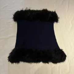 VERSACE ヴェルサーチ Big Snood スヌード ネイビー【代官山A09】のサムネイル