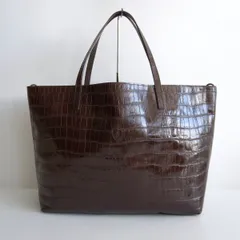 【美品】FELISI 【11-91/SA クロコ型押し レザー トートバッグ】ブラウン 肩掛け可能 フェリージ 26040409