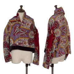 コムデギャルソンCOMME des GARCONS ペイズリー柄ベルベットボレロ 紫マルチM位
