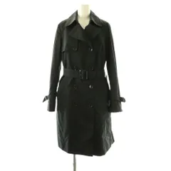 23区 オンワード樫山 vingt-trois レオパードライナー付ナイロン混トレンチコート ロング ダブル 38 ブラック /DO ■OS