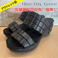 ✨美品✨ヒナデイグリーン グラディエーター サンダル 黒 22.5 3E 本革