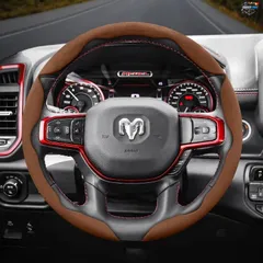 RAM スエード スナップオン ステアリングホイールカバー 滑り止め ピックアップ プロマスター ランページ 1500 2500 3500 4000 4500 5500 7