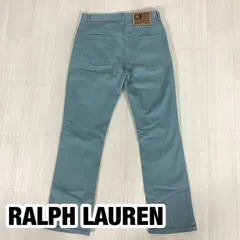 【良好】POLO JEANS CO.  RALPH LAUREN ポロジーンズ デニムパンツ ジーパン サイズ4 ブルー 革パッチ パートナー21 総丈95cm ウエスト70cm 股上25cm 股下68cm ワタリ25.5cm 裾幅19cm【古着】のサムネイル