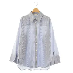 クラネ CLANE ROUND SLIT BELL SLEEVE SHIRT シャツ ストライプ 2 ブルー ホワイト /ES ■OS