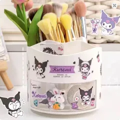 回転ペン収納ケース クロミ マイメロディー シナモロール ポムポムプリン サンリオ ディスク コンパートメント 文具セット 筆記具セット 男の子 女の子 かわいい 小学生 中学生 高校生 女の子 文房具 筆記具 可愛い キュート 大容量 収納ラック