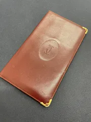 【Cartier】カルティエ マストライン 長財布 札入れ ボルドー レザー