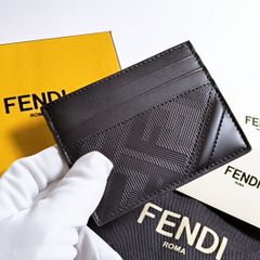 FENDI マネークリップ 二つ折り財布 ズッカ ダイアゴナル 黒 イエロー