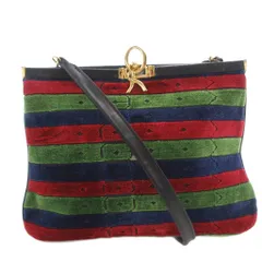 ロベルタディカメリーノ Roberta di Camerino ヴィンテージ ワンショルダーバッグ 肩掛け ベロア レザー マルチカラー /FF