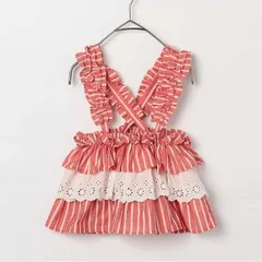 p.premier レイヤードスカートにもなるマルチWAYフリルキャミ レッド 子供服 P310036のサムネイル