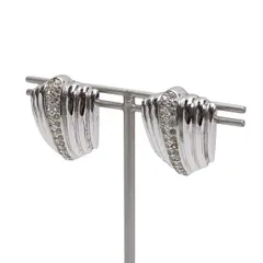 クリスチャンディオールChristian Dior ラインストーン装飾イヤリング シルバー