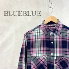 BLUE BLUE インディアン インディゴ チェック ロング スリーブ シャツ 700080-969 トップス チェックシャツ  1 ピンク系 Sサイズ相当 メンズ ファッション _201023
