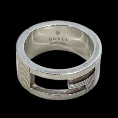 GUCCI グッチ ダブルGカットアウト ワイドリング SV シルバー 16.5
