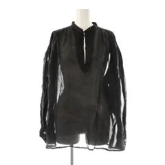 ステートオブマインド STATE OF MIND ONLINE限定 25SS linen sheer blouse ブラウス 長袖 プルオーバー リネン M 黒 /NR ■OS