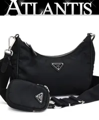 プラダ PRADA 三角ロゴ Re-Edition2005 ショルダーバッグ ナイロン 黒 【74305】