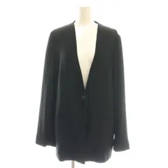 セオリー Theory POWDER CREPE COLLARLESS JK ノーカラージャケット カラーレスジャケット 4 ブラック /DF ■OS