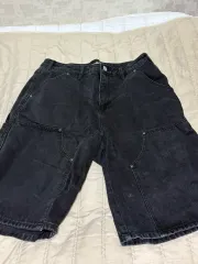 ブラック デニム ウォーク ハーフパンツ