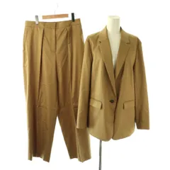 アイシービー iCB 24SS スーツ セットアップ リヨセルサテンストレッチ テーラードジャケット パンツ 42 ベージュ /DF ■OS