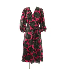 ケイトスペード KATE SPADE フェスティブ ブロケード エブリン ドレス カシュクールワンピース M マゼンタピンク ブラック グレー /ES ■OS