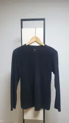 UNIQLO ブラック長袖スーピマコットン Tシャツ メンズ