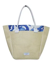 【未使用】【激レア非売品】D&G ／ Dolce＆Gabbana ドルチェ＆ガッバーナ レディース ストローバッグ トートバッグ ライトブルー コレクション ベージュ 青白 ■管理番号L29919SSA26-260418-503（1350）のサムネイル