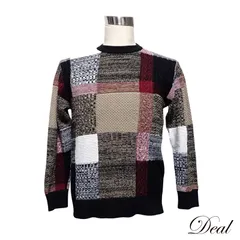 ブラックレーベル テクスチャーミックス クレストブリッジ チェック セーター メンズ ニット