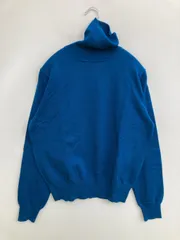 Sunny clouds サニークラウズ ニット/セーター LL ブルー コットン ニット ナイロン 無地 ミドル丈 長袖 タートルネック/ハイネック