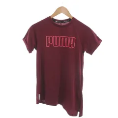 プーマ PUMA 美品 Tシャツ M 赤茶色 半袖 クルーネック ラグラン アシンメトリー /YF ■ECF003